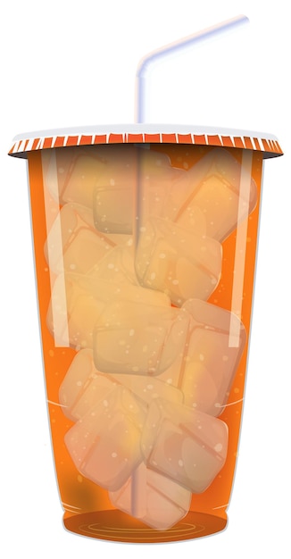 플라스틱 컵 에 담긴 상쾌 한 얼음 음료