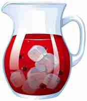 Free vector refreshing pomegranate juice in pitcher