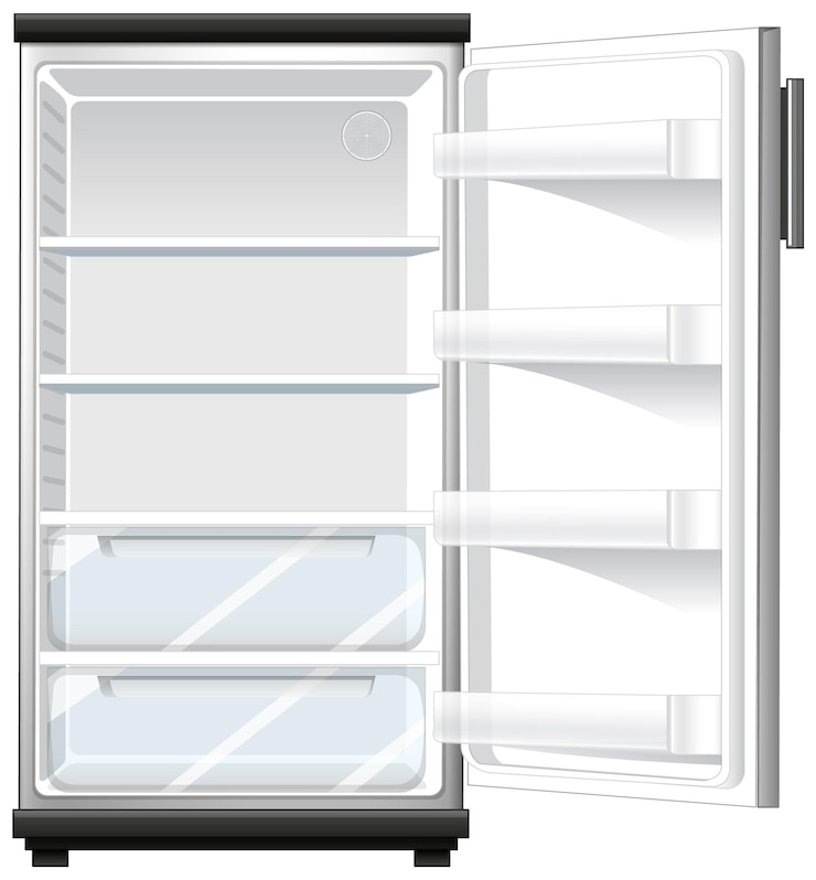 Free Vector refridgerator with opened door