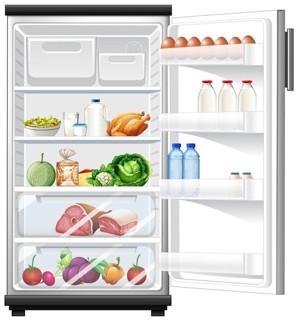 Refrigerator with lots of food