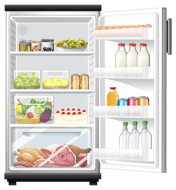 Refrigerator with lots of food