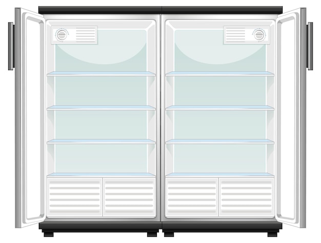 Бесплатное векторное изображение Холодильник с открытой дверью