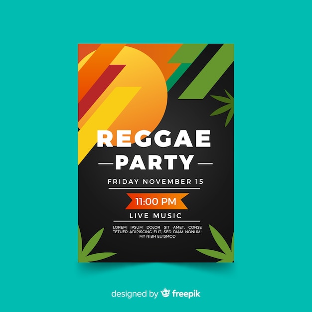 Vettore gratuito banner del partito reggae