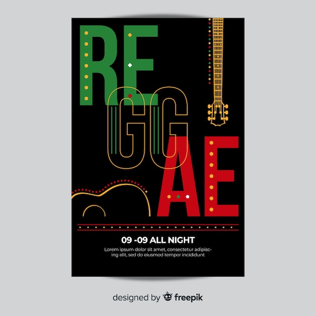 Free vector reggae party flyer