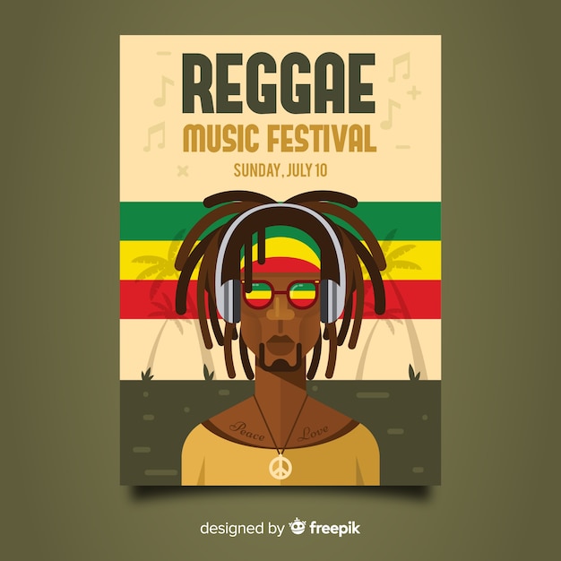 Reggae party night flyer