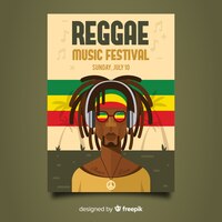 Reggae party night flyer