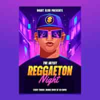 Vettore gratuito modello di poster per feste di reggaeton