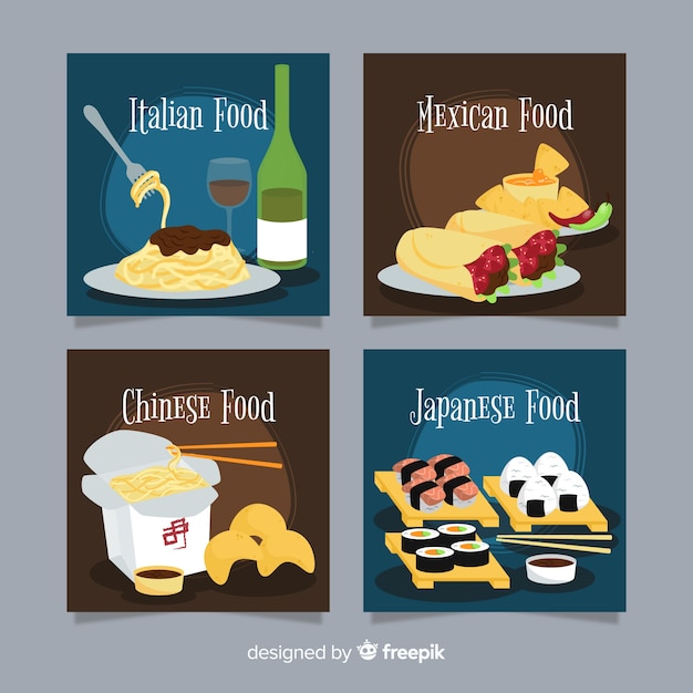 Free vector regional food card collection