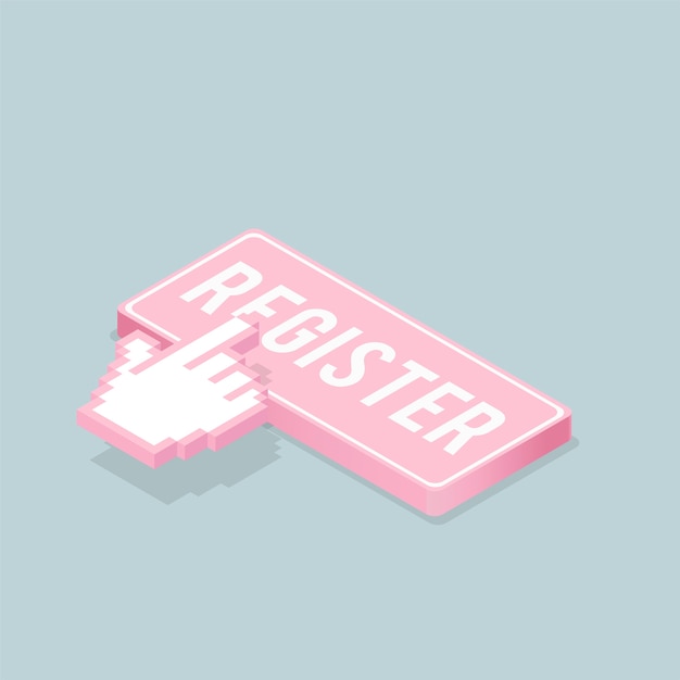 Free vector register button