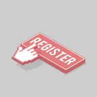 Free vector register button