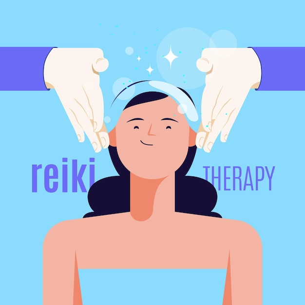 Vettore gratuito illustrazione di terapia reiki