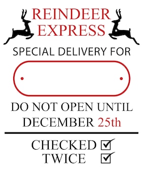 Reindeer express специальная доставка мешок санта-клауса дизайн рождественского мешка для доставки мешок санта-клауса для печати
