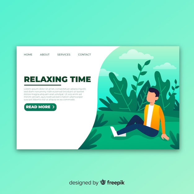 Free vector relax landing page