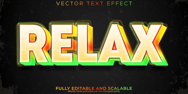 Relax text effect editable colorful and vintage text style