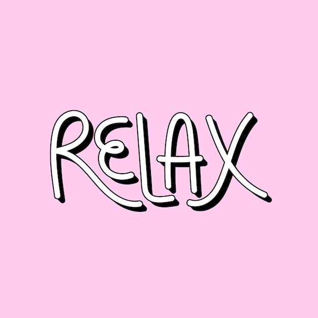 Free vector relax typography illustrated on a pink background