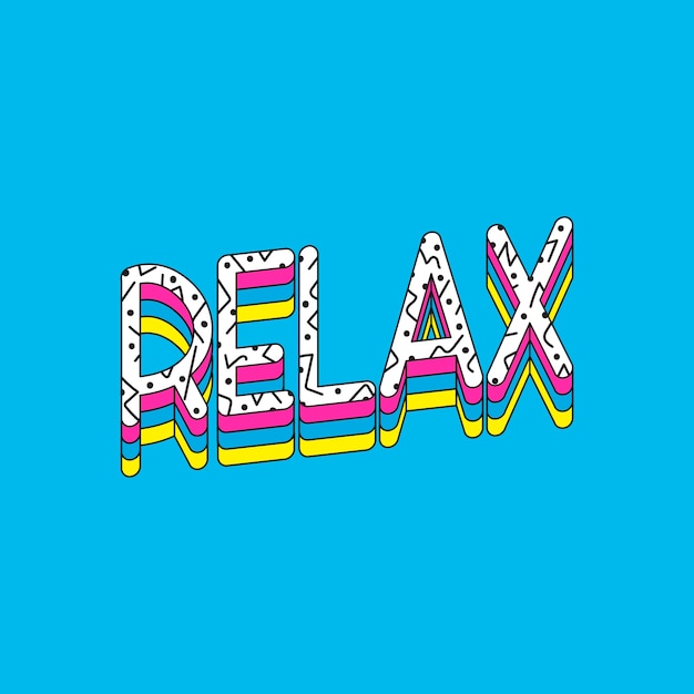 Relax typography vector