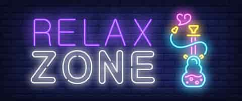 Free vector relax zone neon sign