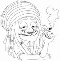 Free vector relaxed character enjoying a smoke