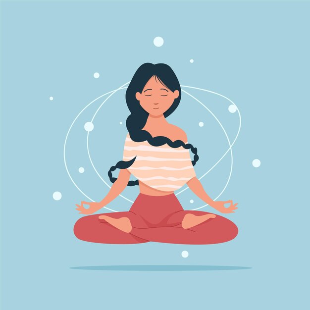 Расслабленная женщина медитирует