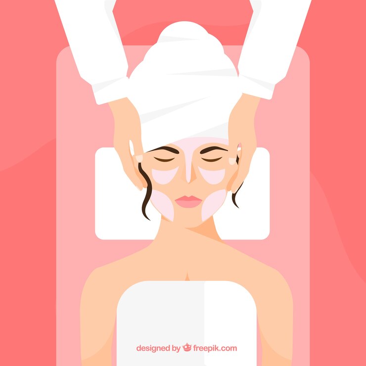 Free Vector relaxed woman in a spa