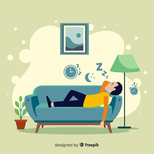 Free vector relaxing at home concept illustration