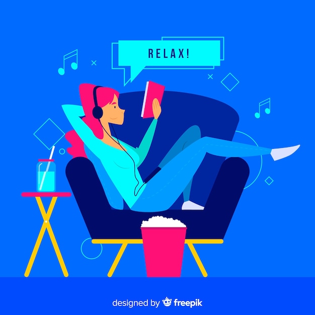 Relaxing at home concept for landing page