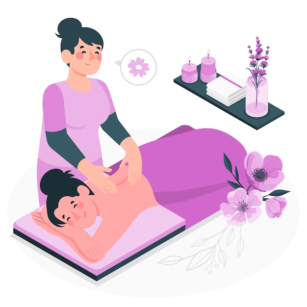 Free vector relaxing massage concept illustration