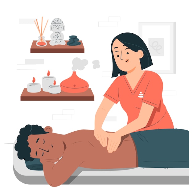 Relaxing massage concept illustration