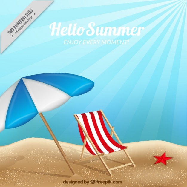 Free vector relaxing summer landscape