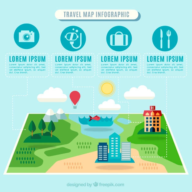 Vettore gratuito rilassante infografica di viaggio