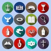 Vettore gratuito collezione di icone di religione