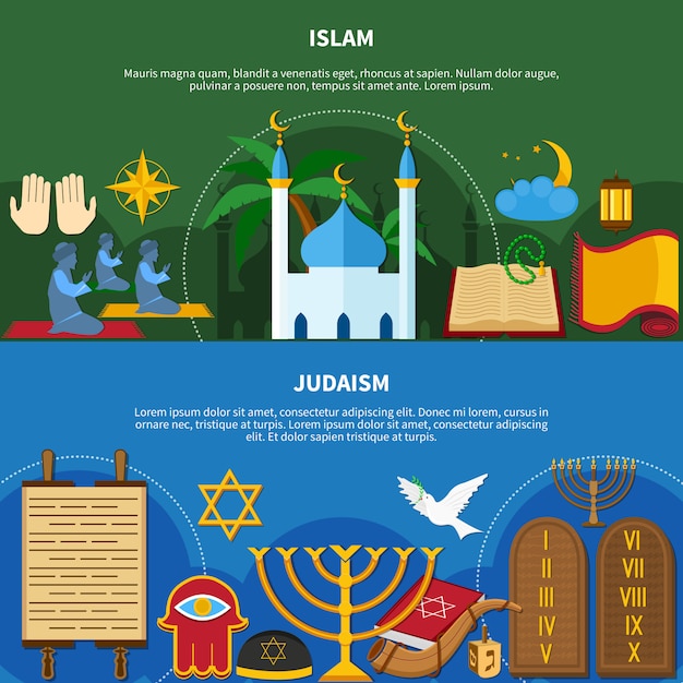 Religions flyer set