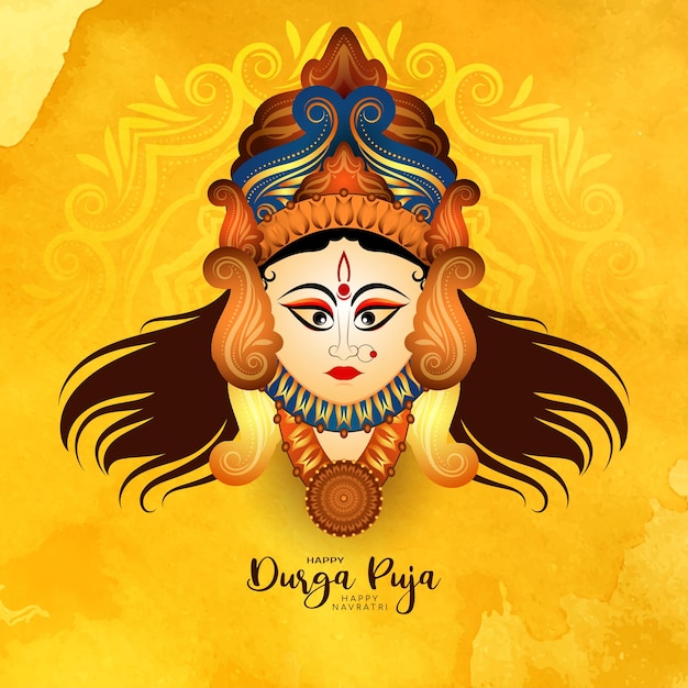 Religious beautiful Durga Puja and Happy navratri festival background design