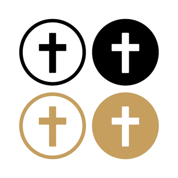 Free Vector religious crosses circles set