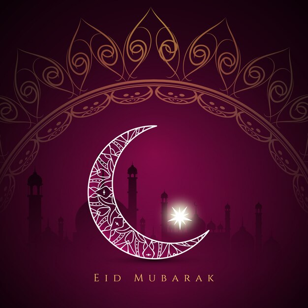 Free vector religious eid mubarak background design