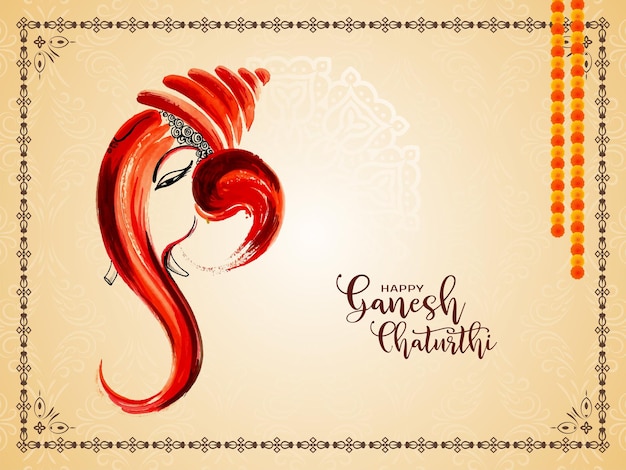 Vettore gratuito vettore religioso della carta di celebrazione del festival indiano ganesh chaturthi felice religioso