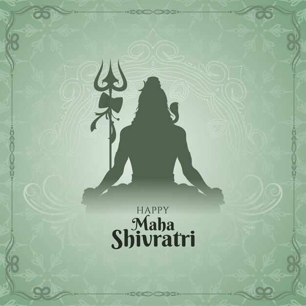 Религиозный фестиваль Happy Maha Shivratri приветствие фон