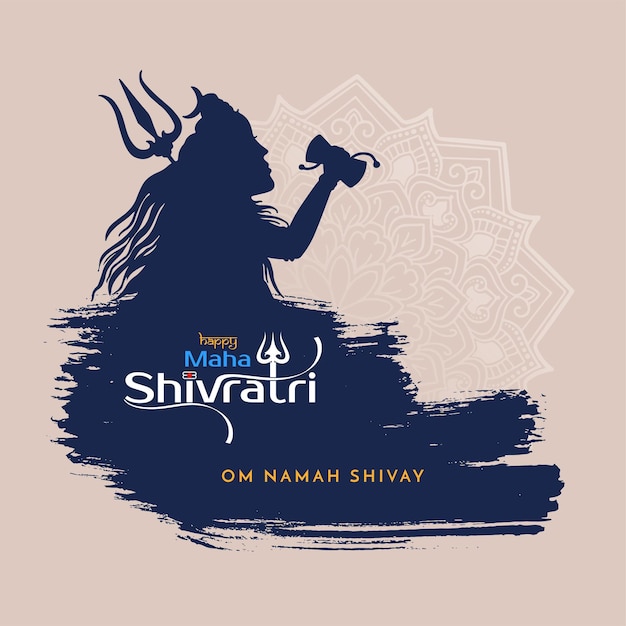 Free vector religious happy maha shivratri indian festival celebration card