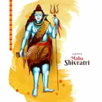 Free vector religious happy maha shivratri indian festival celebration card