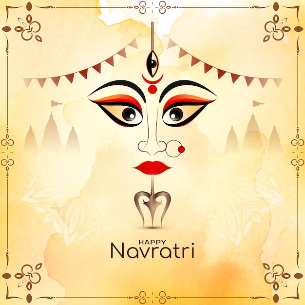 Religious hindu festival happy navratri traditional background vector