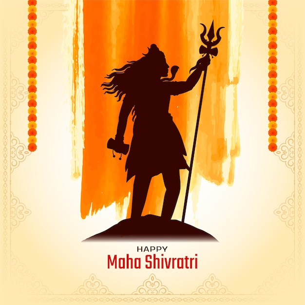 Religious Hindu Happy Maha Shivratri Indian festival greeting background