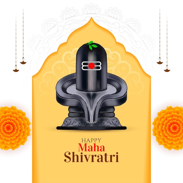 Free vector religious hindu happy maha shivratri indian festival greeting background