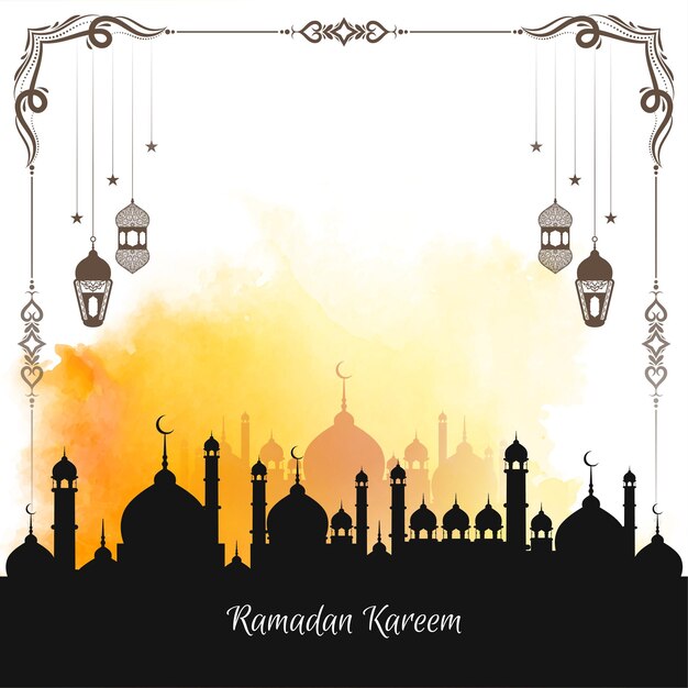 Религиозный исламский фестиваль Рамадан Карим дизайн фона