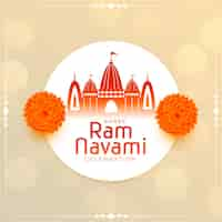 Free vector religious ram navami festival greeting design