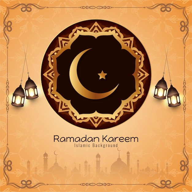 Vettore gratuito background artistico del festival islamico ramadan kareem religioso