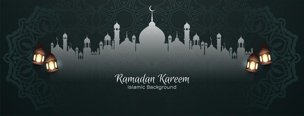 宗教的なラマダンカリームイスラム祭バナーデザインベクトル