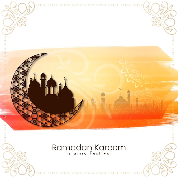 Religious Ramadan Kareem Islamic festival mosque background vector