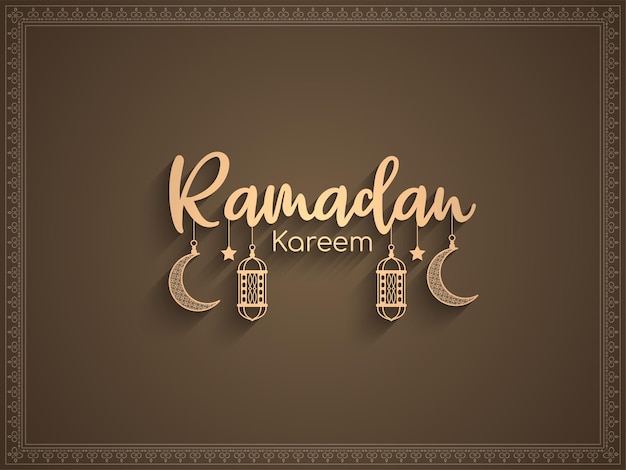 Religious Ramadan Kareem Islamic festival text design background