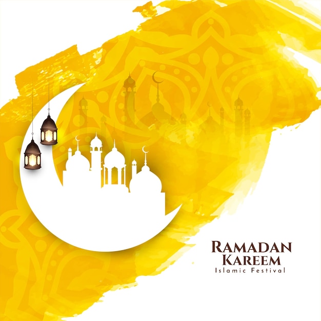 Free vector religious ramadan kareem traditional islamic festival mosque background vector