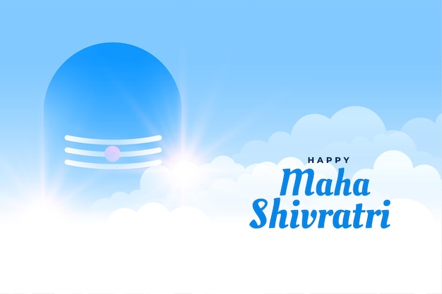 Shivling religioso e sfondo di nuvole maha shivratri